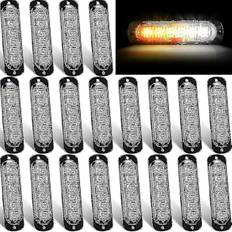 20-pak LED Strobe Lygter 6 LED Amber Overflademonteret Blinkende Advarselslys Nødlys