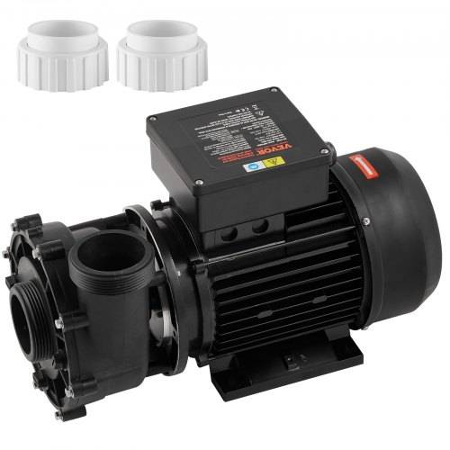 VEVOR spa-pump med 2 hastigheter, 56 ramar, spa-pump med dubbla hastigheter för bubbelpool, 1600 W / 39 m³/h / 15 m hög hastighet eller 400 W / 19 m³/h / 3,9 m låg hastighet, 2" port 90° rotationsgränssnitt för bubbelpool, TÜV-certifiering