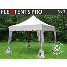 Foldetelt FleXtents Easy up pavillon PRO "Peaked" 3x3m Latte, inkl. 4 pyntegardiner