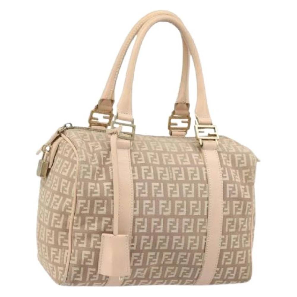 Fendi Vintage Pre-owned Zucchino Canvas Håndtaske - Vintage - Dame - Beige - ONE SIZE - Uld