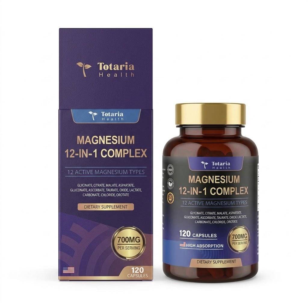 Totaria Health Magnesium 12-i-1 Komplett 700 mg – 120 Kapslar