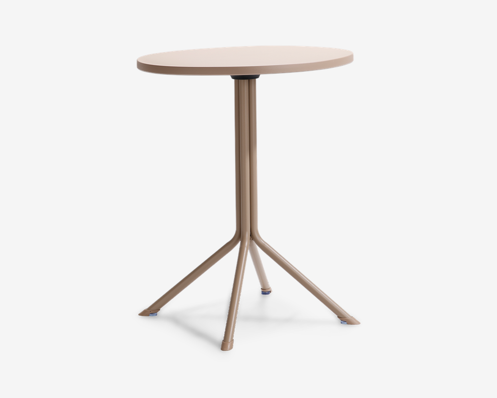 Cafebord taupe plast med metalben