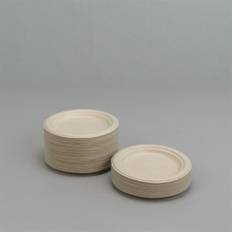 Engangsservice i sukkerrørsfibre - Frokosttallerken 18cm - 50 stk