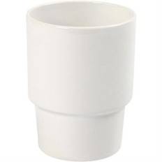 Krus, H: 11 cm, diam. 8,5 cm, Hvid - 55607