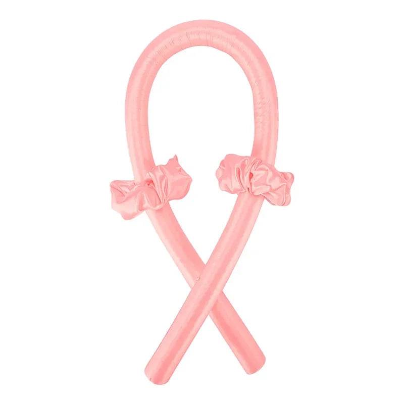 Heatless Curling Rod Headband No Heat Silk Curls Ribbon Hair Rollers Sleeping Soft Headband Lazy Hair Curlers Hair Styling Tools - Flamingo no Clip / CHINA