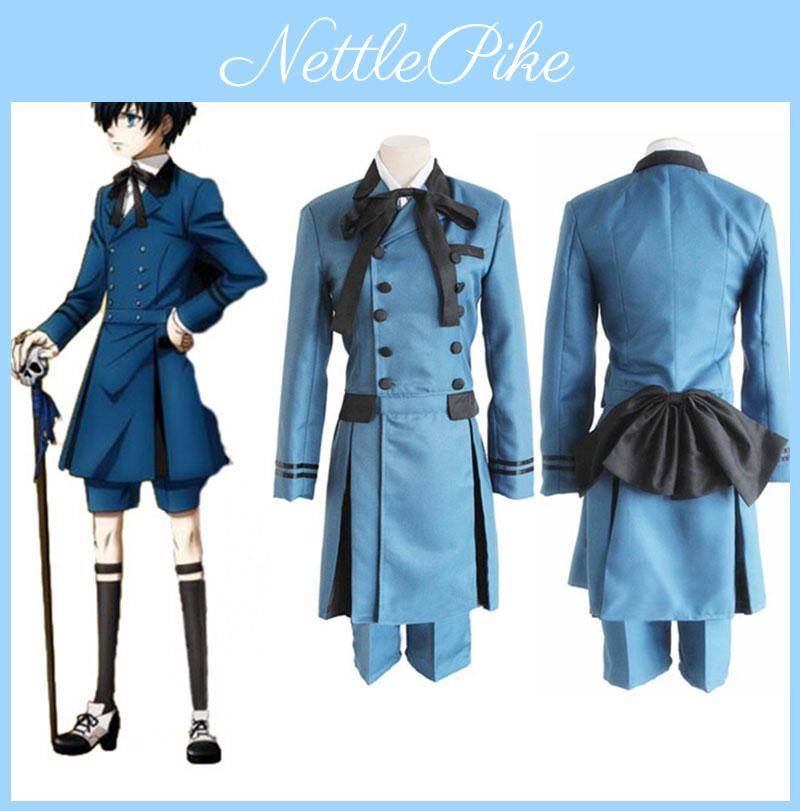 Andningsbar och bekväm Ciel Phantomhive Cosplay-dräkt Komplett set för animeentusiaster cm gray