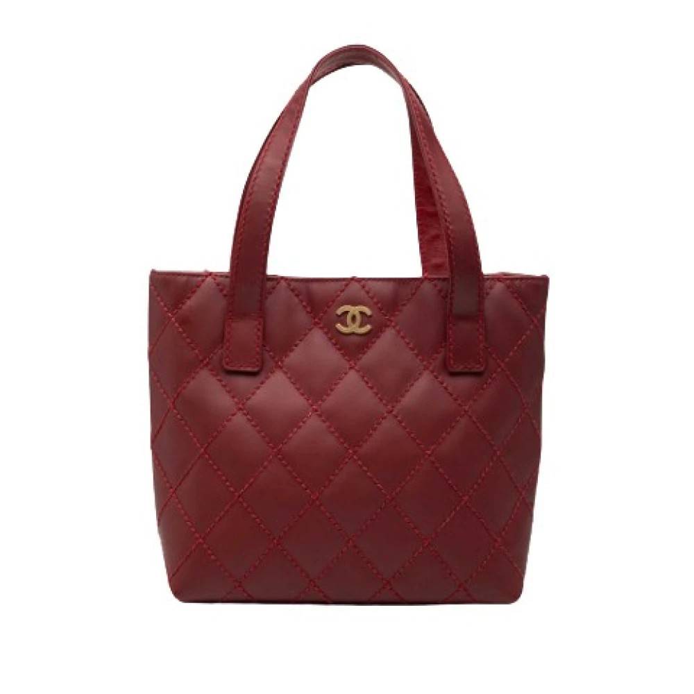 Chanel Vintage Pre-owned Tote Bag - Vintage - Dame - Rød - ONE SIZE - Uld