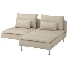SÖDERHAMN 2-sits soffa med schäslong, Hillared beige