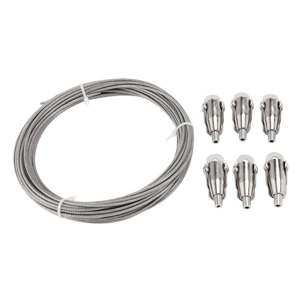 10M Stainless Steel Wire Rope PVC Coated Steel Cable Adjustable Curtain Rope Lamp Suspension Picture Wire for Hanging