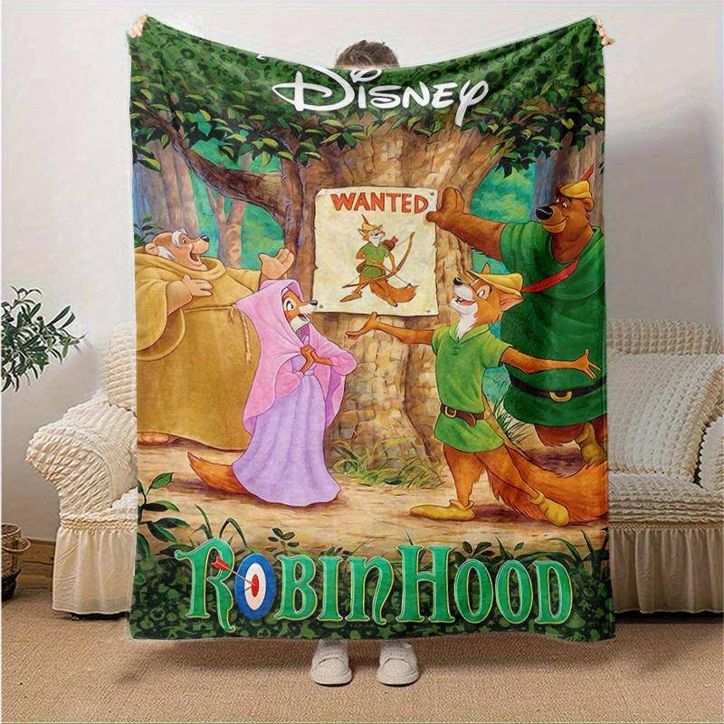 1 st, Disney Robin Hood Efterlyst Affisch Filt, Heminredning, Sofföverdrag, Utomhusfilt, Gåva brown