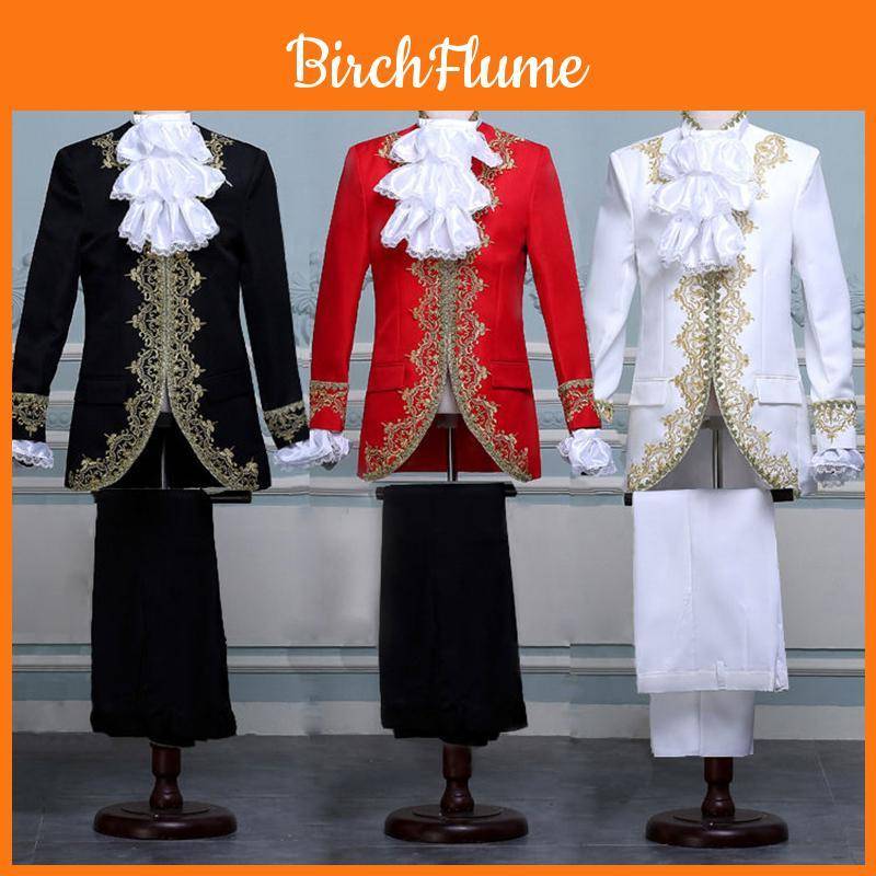 Regal King Prince Renässans Medeltida Män Cosplay Kostym Kappa Och Byxor Set cm svart