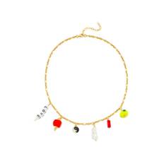 Maison Irem, Accessoarer, Dam, ONE Size, Förtrollande Guldpläterat Hänge Halsband