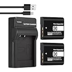 2 500 mAh batteri (2-pack) och USB-laddare för Sony NP-BG1 NPFG1 NP-FG1 NPBG1 och för Cyber-Shot DSC-W120 W150 W220 DSC-H3 H7 H9 H10 H20 H50 H55 H70 DSC-HX7V DSC-HX30V DSC-HX30V DSC-HX9V DSC-HX10V