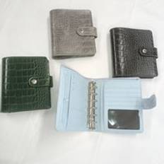 Wholesale custom a7 binder wallet 6 ring crocodile binder money saving pu leather card holders cash budget binder