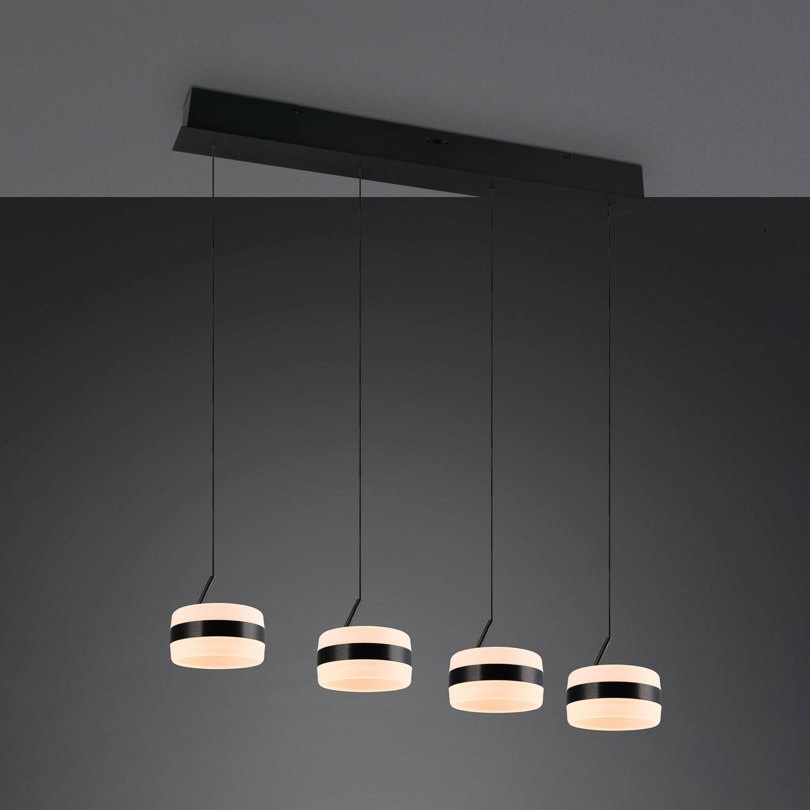 Trio Lighting Pendellampa Dios, dimbar, Svart, Vardagsrum / matsal, Metall, Modern