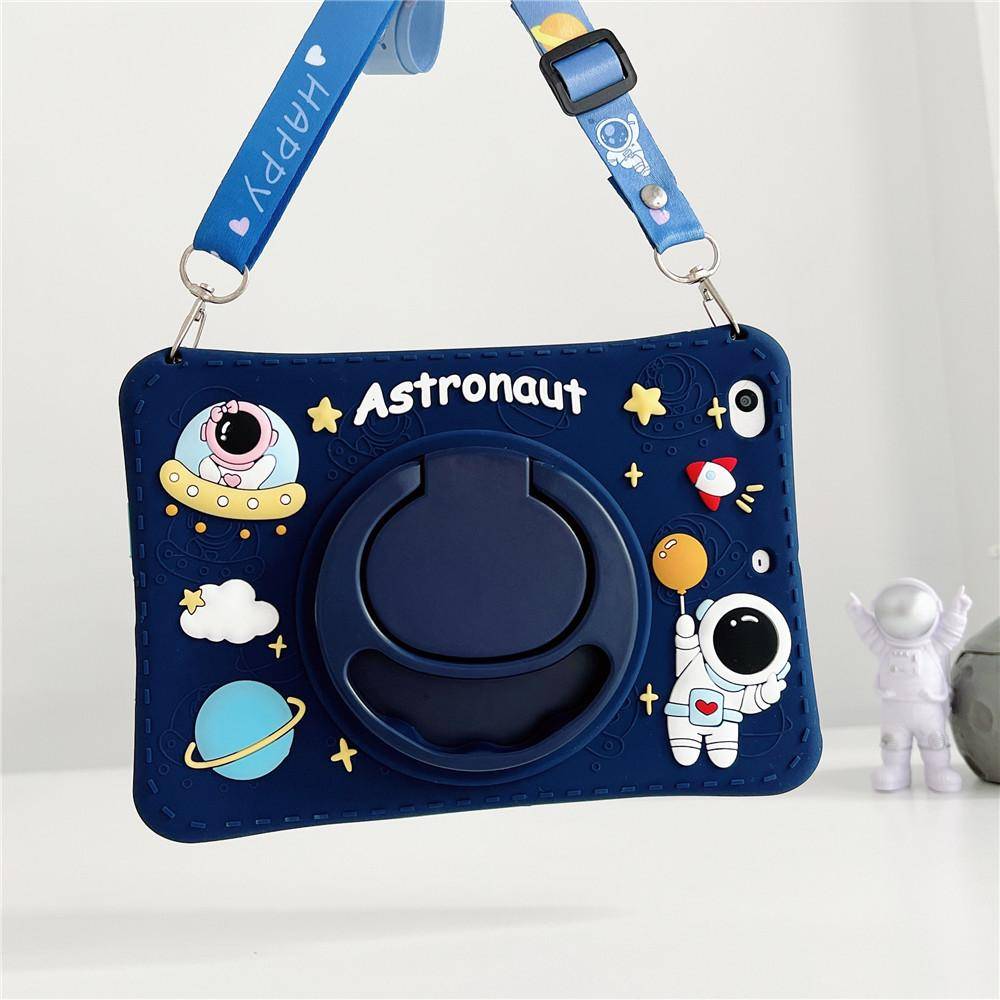 Astronaut Cartoon bear 360 Roterande Stativfodral För Samsung Galaxy Tab A8 10.5 8.0 10.1 2019 Kids Tablet Cover Tab A7 10.4 S6 Lite T500 P610 T220 Fo