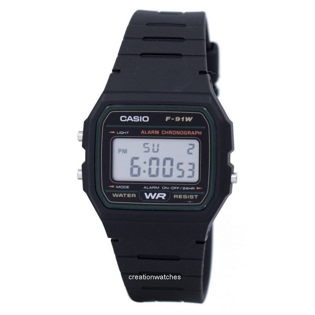 Casio Classic Sports Chronograph Alarm F-91W-3SDG F91W-3SDG Herrklocka grå