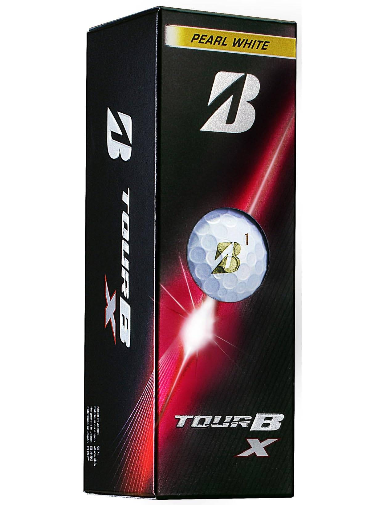 Bridgestone TOUR B X Golf 1 Hylsa Pärlvit B6GXJ Bollar, (3 bollar), Vit,