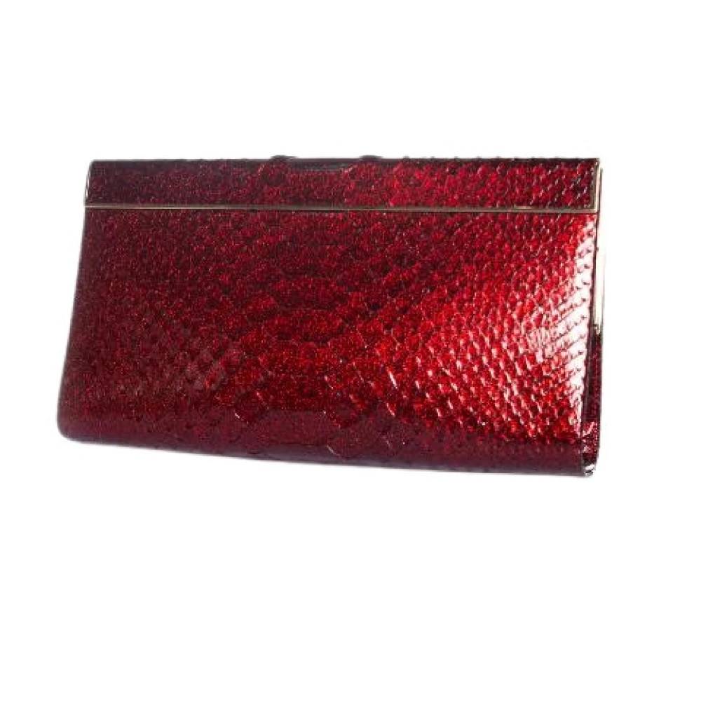 Jimmy Choo Pre-owned Pre-owned Clutch - Vintage - Dame - Rød - ONE SIZE - Læder