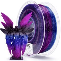 ZIRO Snabb Färgskiftande Blinkande PLA, PLA Filament 1.75mm 1kg, Gnistrande Genomskinligt 3D-utskriftsmaterial, Dimensionell Noggrannhet +/-0.03 mm, Passar de Flesta 3D Skrivare, Galaxy