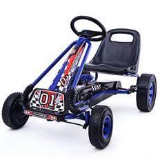 Pedal Gokart Racing Børnebil Pedal Køretøj Pedal Bil Gocart Udvendig sæde Blå