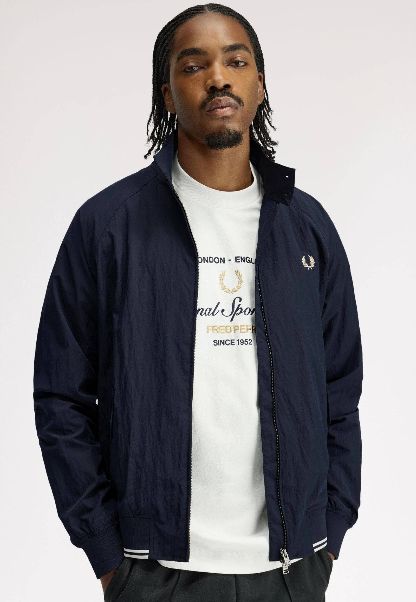 Fred Perry - Crinkle Harrington Navy - Jacke - gid://shopify/Metaobject/122014793965 - S - gid://shopify/Metaobject/130265645293