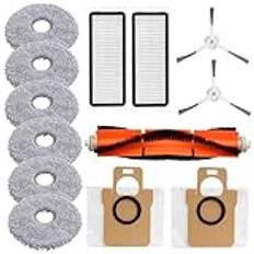 Bekasa Tillbehörsset för Dreame L20 Ultra/L20 Ultra Complet, 13 stycken Dreame tillbehör för Dreame S20 Ultra/S20 Ultra Complete, 1 huvudborste, 2 sidoborstar, 6 torkkuddar, 2 filter, 2 dammpåsar