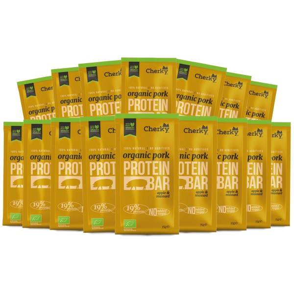 Cherky Foods Meat Bar Pork Eco, Apple & Mustard, 16-pack