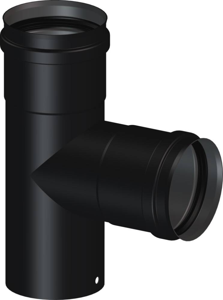 SKORSTENSRÖR DINAK TILL PELLETSKAMIN T-SEKTION 80MM 90º SVART