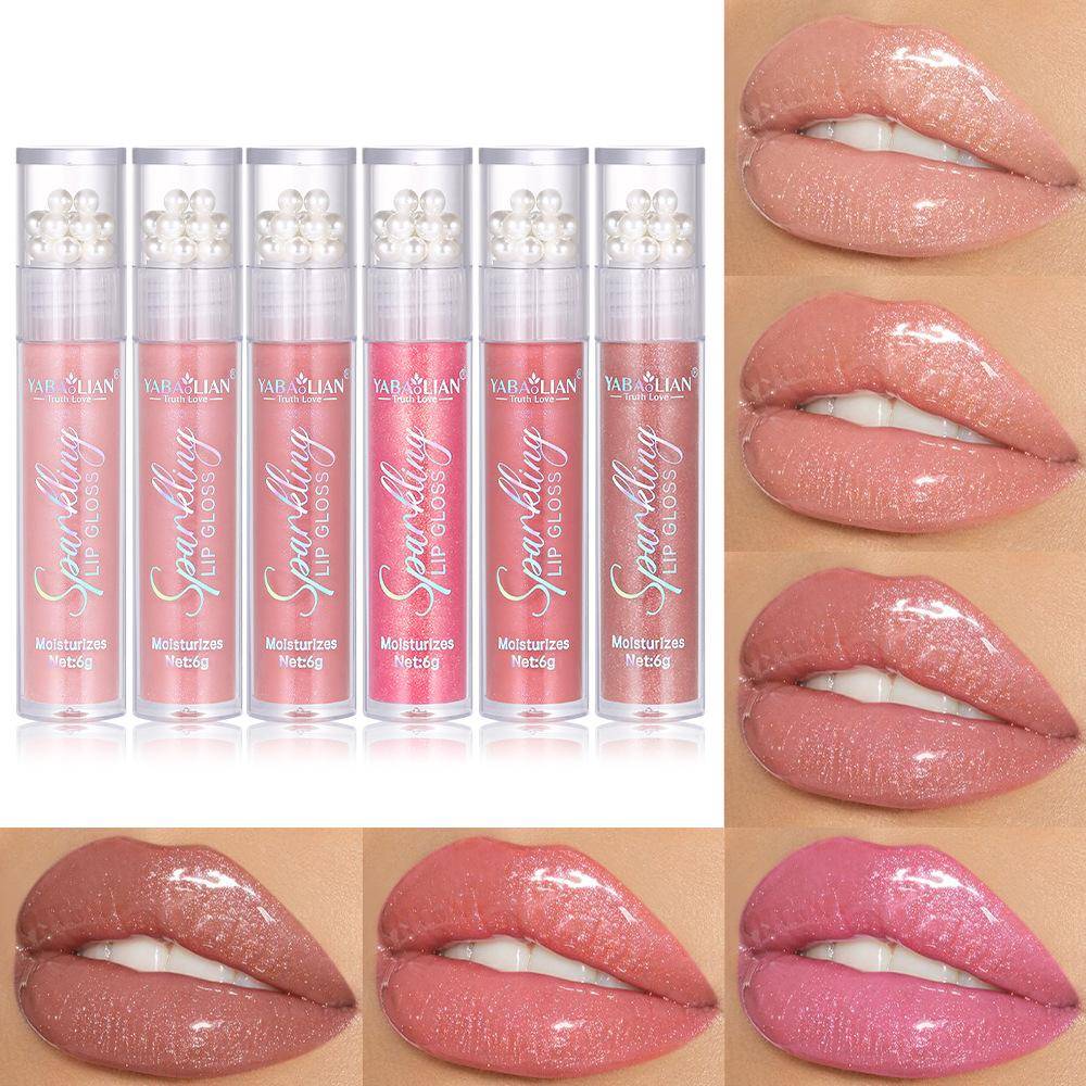 Pearl Glitter Lip Gloss Vattentätt Skimrande Lip Gloss Hydra Fukt Långvarig Candy Color Sexig Lip Glaze