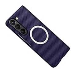 Kompatibel med Samsung Galaxy Z Fold 2 fodral magnetiskt stöttåligt fodral smalt telefonfodral, kolfibermönster magnetiskt smalt ultratunt skyddande fodral för Samsung Galaxy Z Fold 2 (lila)