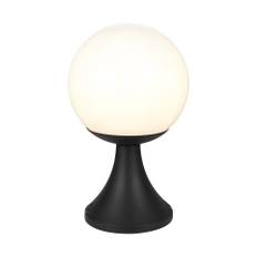 Golvlampa E27 - Matt svart, opal plastglob