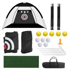 Indoor Outdoor Golf Chipping Net Collapsible Golf Pitching Cages Foldable Golf Practice Net Golf svart
