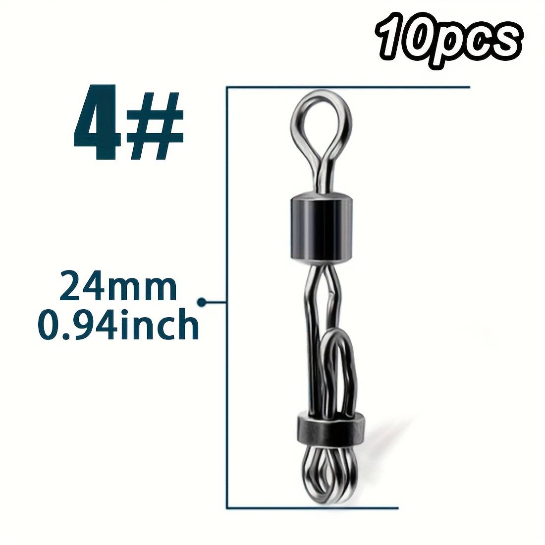 9km 10pcs Fishing Rolling Swivel Snap Fishing Hook Solid Rings Fishing Line Quick Link Carp Wear-resistant Rustproof