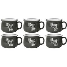 GUSTA 2171700 Suppentasse Soup of the day, Steinzeug, 500 ml, grau (6 Stück)
