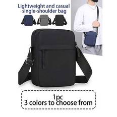 1pc Stylish Multifunctional Large Capacity Nylon Shoulder Bag, Messenger Bag, Suitable For Work, School, Travel, Men&#39;S Side Bag, Shoulder Bag, Christm - Multicolor - Black (one Piece),Navy Blue (1 Piece),Gray (1 Piece)