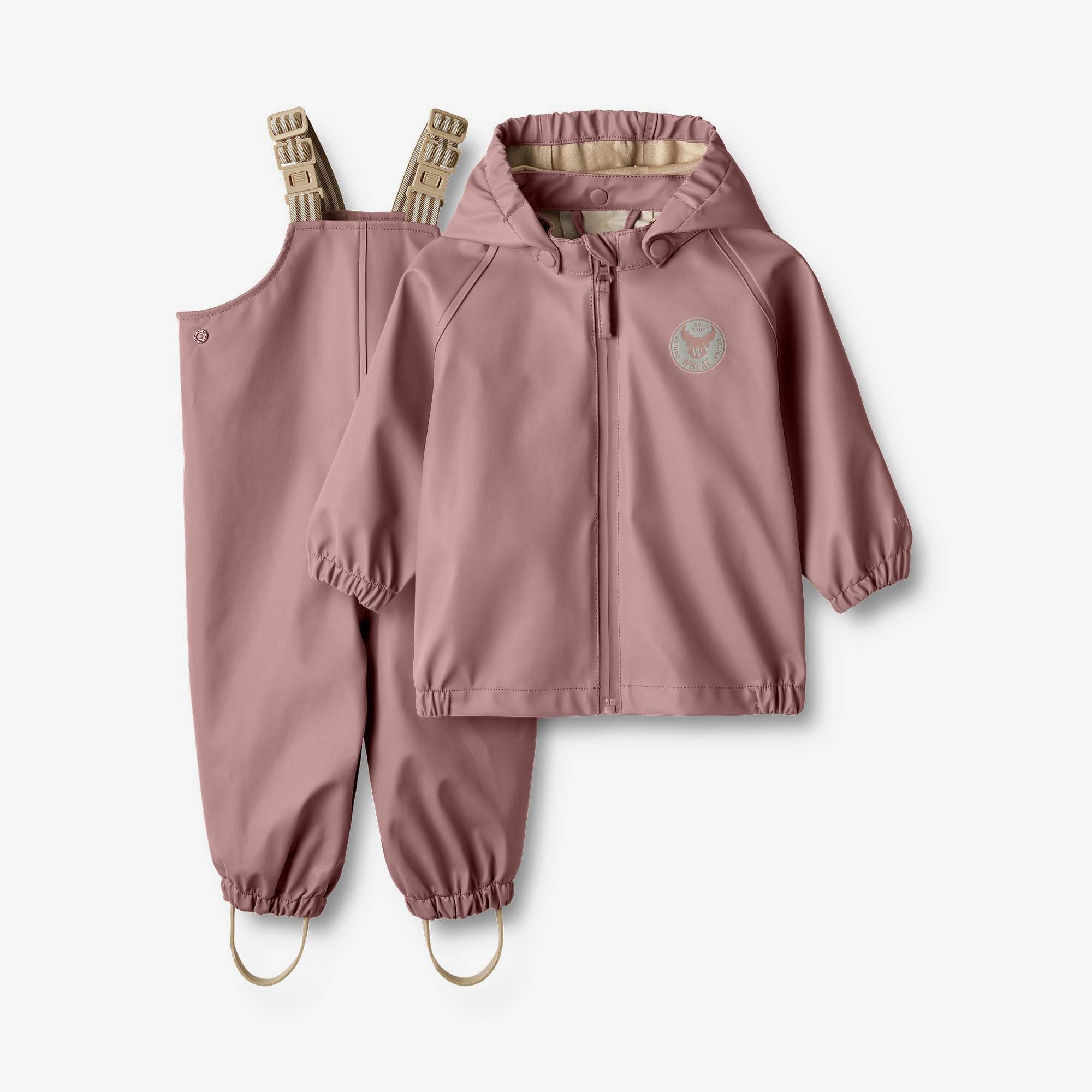 WHEAT® - Regnsæt Charlie m. Seler - dusty lilac - Str 80.