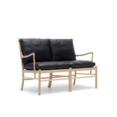 OW149-2 Colonial sofa - Carl Hansen & Søn Valnød Lak Sort Læder - Sif 98