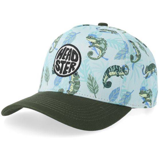 Headster - Blå adjustable Keps - Kids Mister Chameleon Curved Brim Cap Crystal Adjustable @ Hatstore