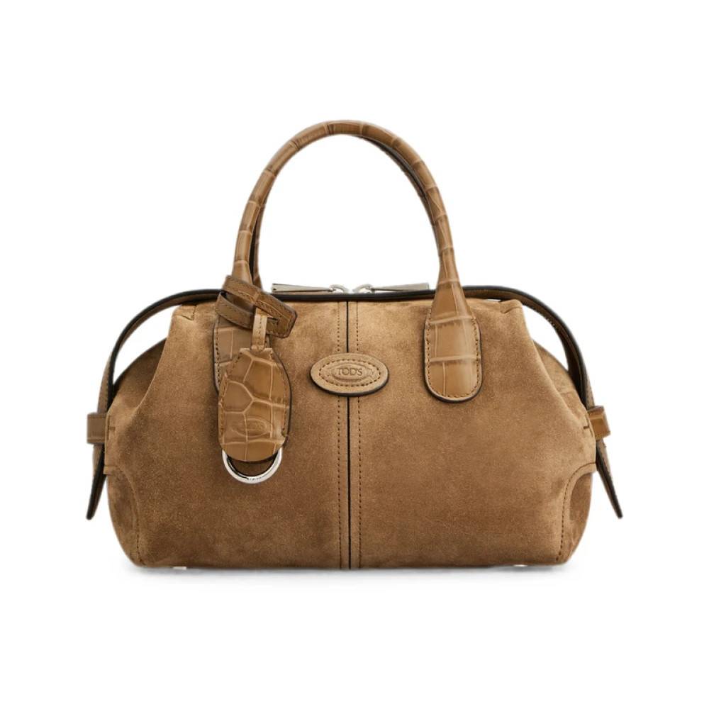 Tod's Paneleret ruskindstaske med krokodille-effekt - Tasker - Dame - Brun - ONE SIZE - Uld