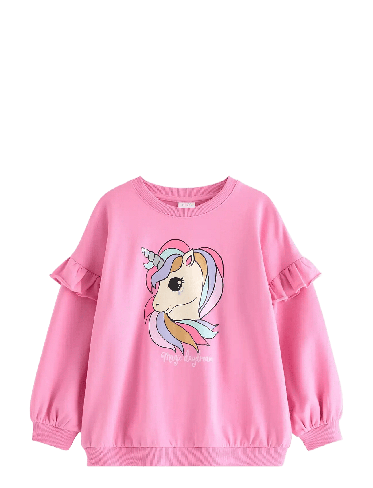 Lindex Sweatshirt With Unicorn And Brushed Inside - Pink - 128