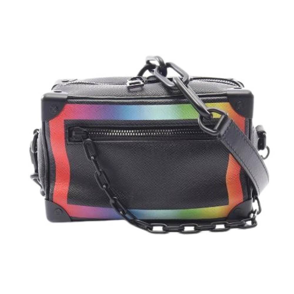 Louis Vuitton Vintage Pre-owned Mini Soft Trunk Taiga Rainbow Læder Skuldertaske - Vintage - Herre - Sort - ONE SIZE - Uld