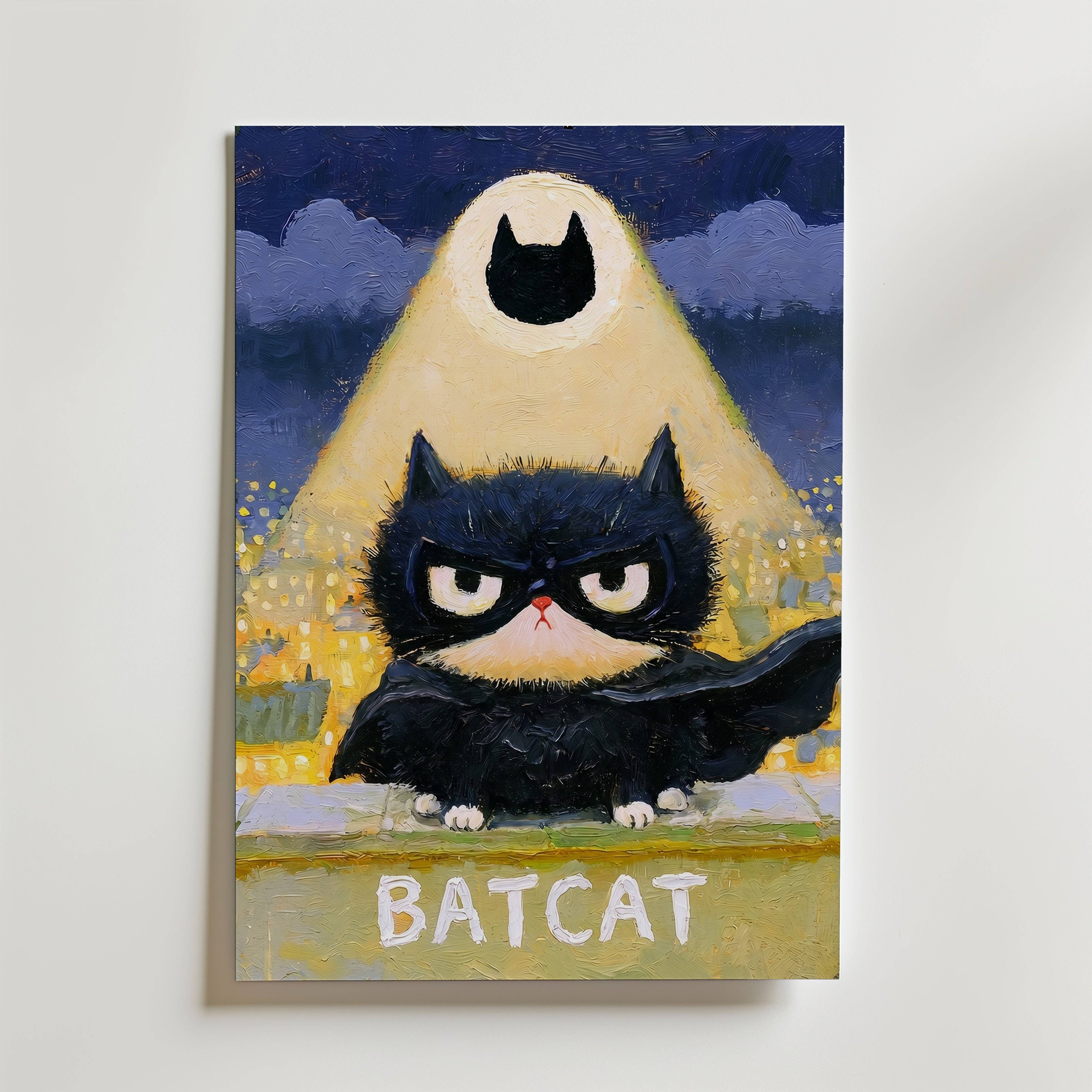 Batcat Poster - Premium Canvas 30x40 cm Utan passepartout