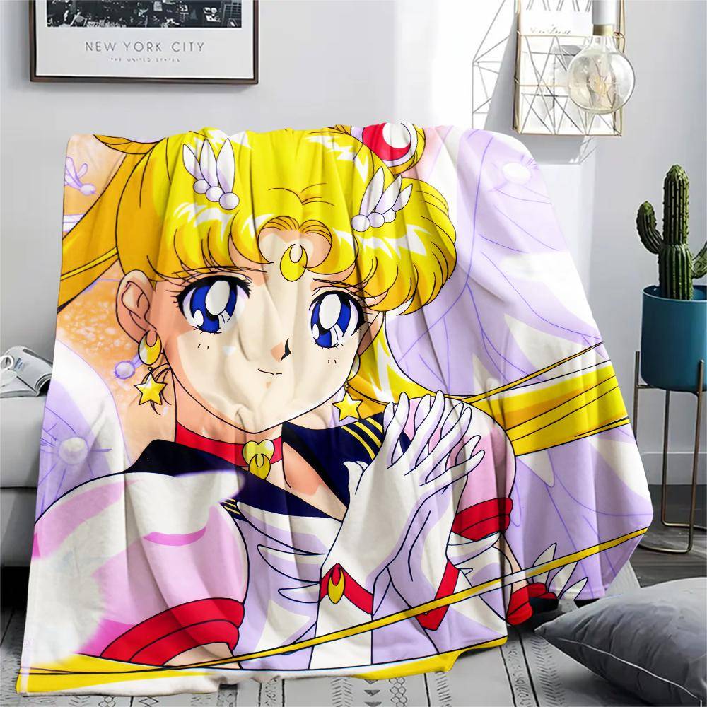 Sailor Moon Sailor Moon-mönster Flanellduk, Högkvalitativ Bekväm för Alla Årstider, Heminredning, Värme och Komfort, Perfekt för Gåvor.