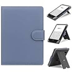 HoYiXi Universellt fodral kompatibelt med 6-6,8 tum Kobo/PocketBook/Tolino/Sony E-Book läsplatta Kindle Paperwhite/Kobo Clara HD/Kobo Clara 2E läderstativ fodral för 6-6,8 tum e-bokläsare, lila