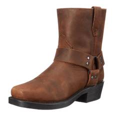 Men'S Leather Boots Side Zipper Western Cowboy Boots Retro Men'S Short Boots Lightweight Comfort Outdoors Boots Large Size 42 brun