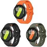 Galaxy Watch 7 armband, 20 mm klockarmband i silikon, sportarmband för Samsung Galaxy Watch 7 40 mm 44 mm/Galaxy Watch 5 Pro 45 mm/Galaxy Watch 6 40 mm 44 mm/Galaxy Watch 6 Classic 43 mm 47 mm/Galaxy