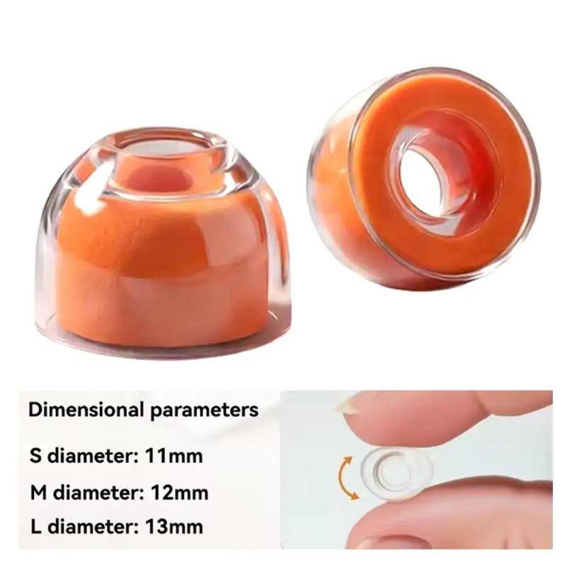 Flytande silikon svamp öronproppar för Sony WF-1000XM6/XM5/XM4 Hörlurar Öronproppar Brusreducerande Orange Tillbehör