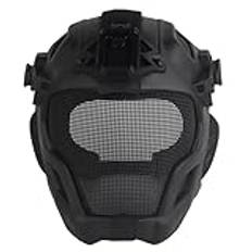 WQZXM 700g Taktisk Stålnätmask Andningsbar Säkerhetsmask För Helansiktsskydd För Taktisk CS-fält Airsoft Paintball Mask(Black)