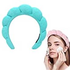 Mimi and Co Spa Headband for Women - Sponge & Terry Towel Cloth Fabric Head Band for Skincare, Makeup Puffy Spa Headband, Soft & Absorbent Material, Hair Accessories (Green)